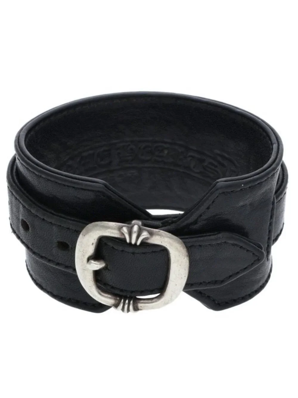 Chrome Hearts RR Tiny Buckle Rock'n'roll Leather Bracelet